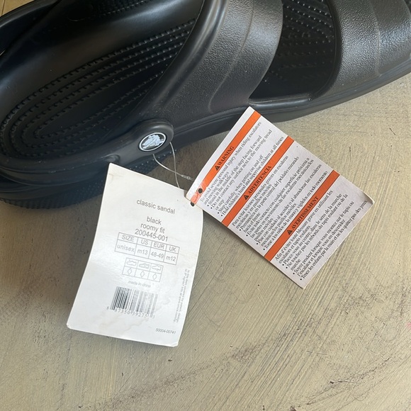 Mens CROCS strap sandal black size 13 - Picture 8 of 8